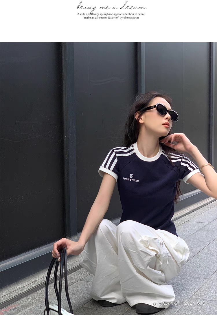 S studio tee เสื้อยืดแขนสั้นกุ้นขอบ