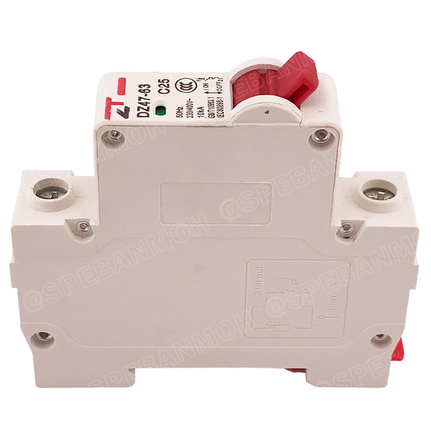 DZ47-63-1P 25A เบรกเกอร์ ลูกย่อย ยึดรางปีกนก 1P 25A AC Circuit Breaker เบรกเกอร์ตัดไฟเกิน 1โพล 25แอมป์ คัดเอาท์ ป้องกันกระแสเกิน Overload ป้องกันการลัดวงจร Short circuit เบรกเกอร์ตัดไฟ เบรกเกอร์ลูกย่อย Ac Circuit Breaker ไฟบ้าน 230V/400V AC มินิเซอกิตเบรก