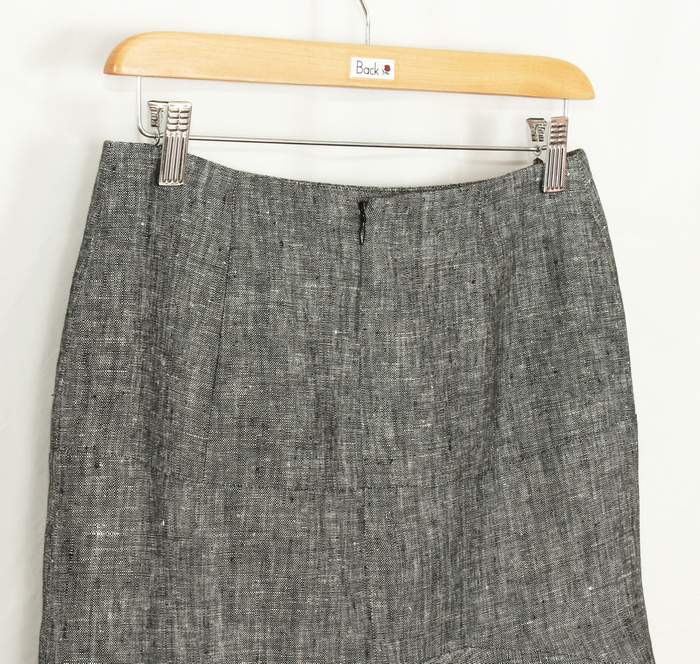 SK-221 กระโปรงแฟชั่น&ทำงาน ทรงย้วย ผ้าลินินญี่ปุ่นเชมเบ้ โทนดำ