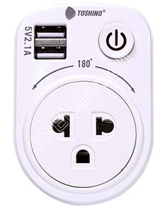 TS-P2U ปลั๊ก Adapter Toshino 2USB 2.1A