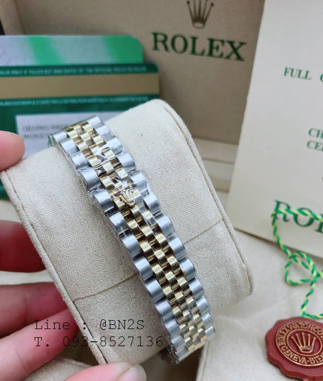 ROLEX DATEJUST Watch ตัวเรือนเงิน หน้าปัดขาว ขอบทอง 31 มม. มาพร้อมกล่องครบชุดตามรูป