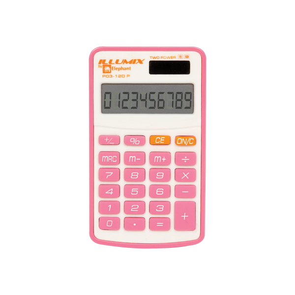 เครื่องคิดเลข ตราช้าง รุ่น P03-12D เครื่องคิดเลข 12 หลัก มีฝาพับ