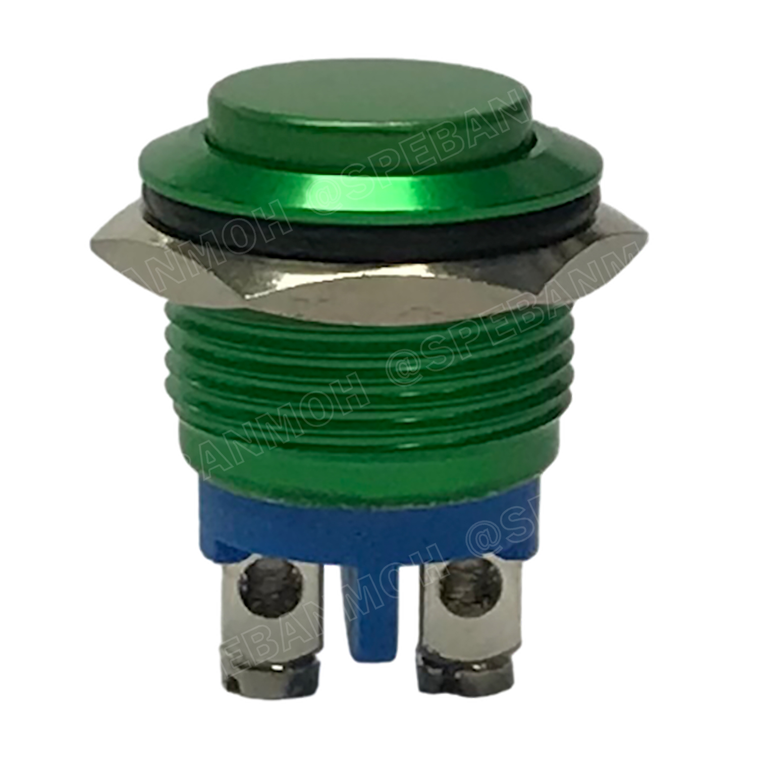 [ 1ชิ้น ] GQ16-H10-NK-G สวิทช์เหล็ก 16mm กดติดปล่อยดับ สีเขียว Green หัวนูน กดเด้ง Momentary Metal Switch สวิทช์เหล็ก16มิล ไม่มีไฟ 12V 24V 220V กดติด-ปล่อยดับ Metal Button Switch สวิทช์กด Push Button Switch กดติดปล่อยดับ No Lamp