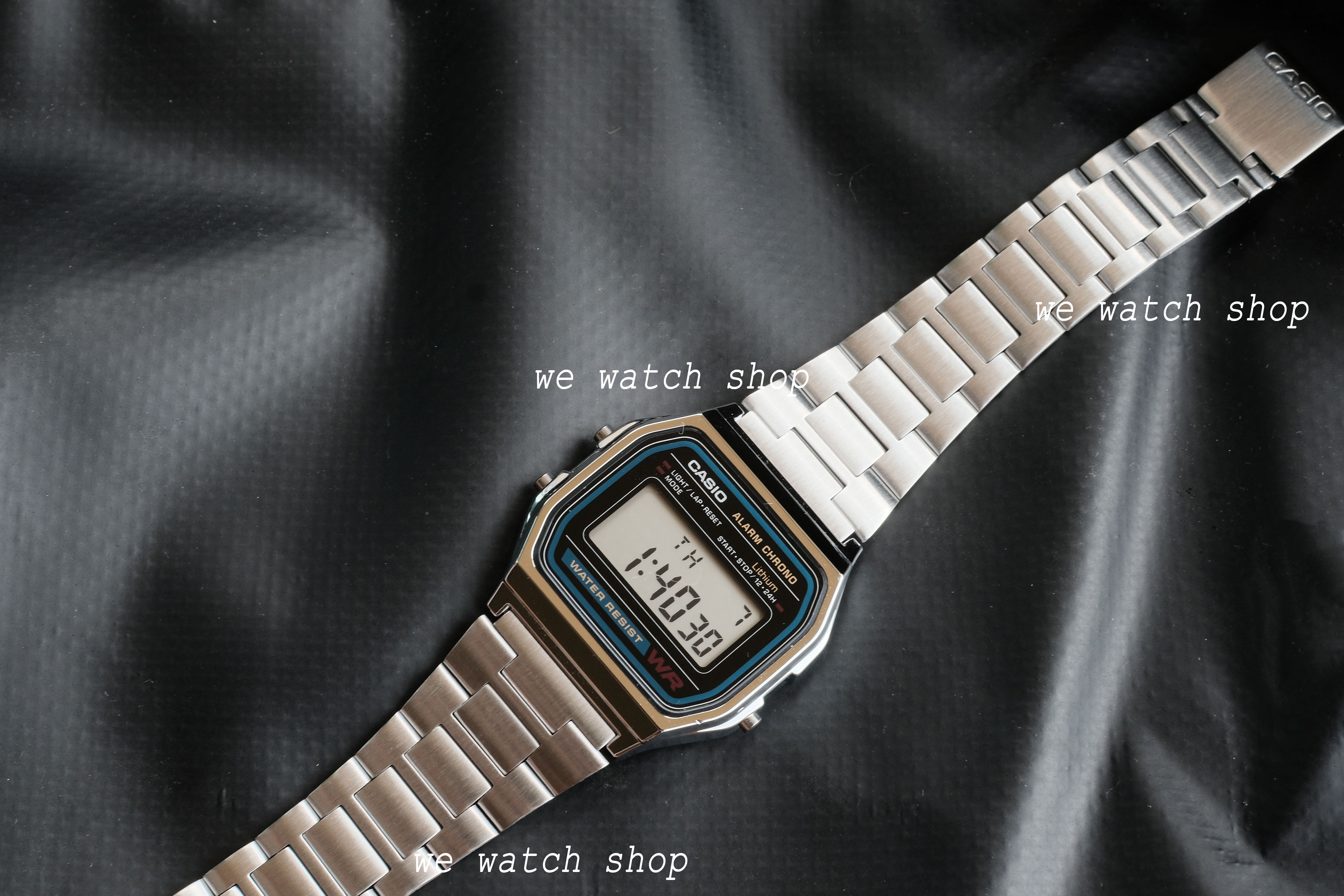 CASIO Classic รุ่น A158WA-1DF สีเงิน สายสแตนเลส สินค้าของเเท้ รับประกันศูนย์ CMG