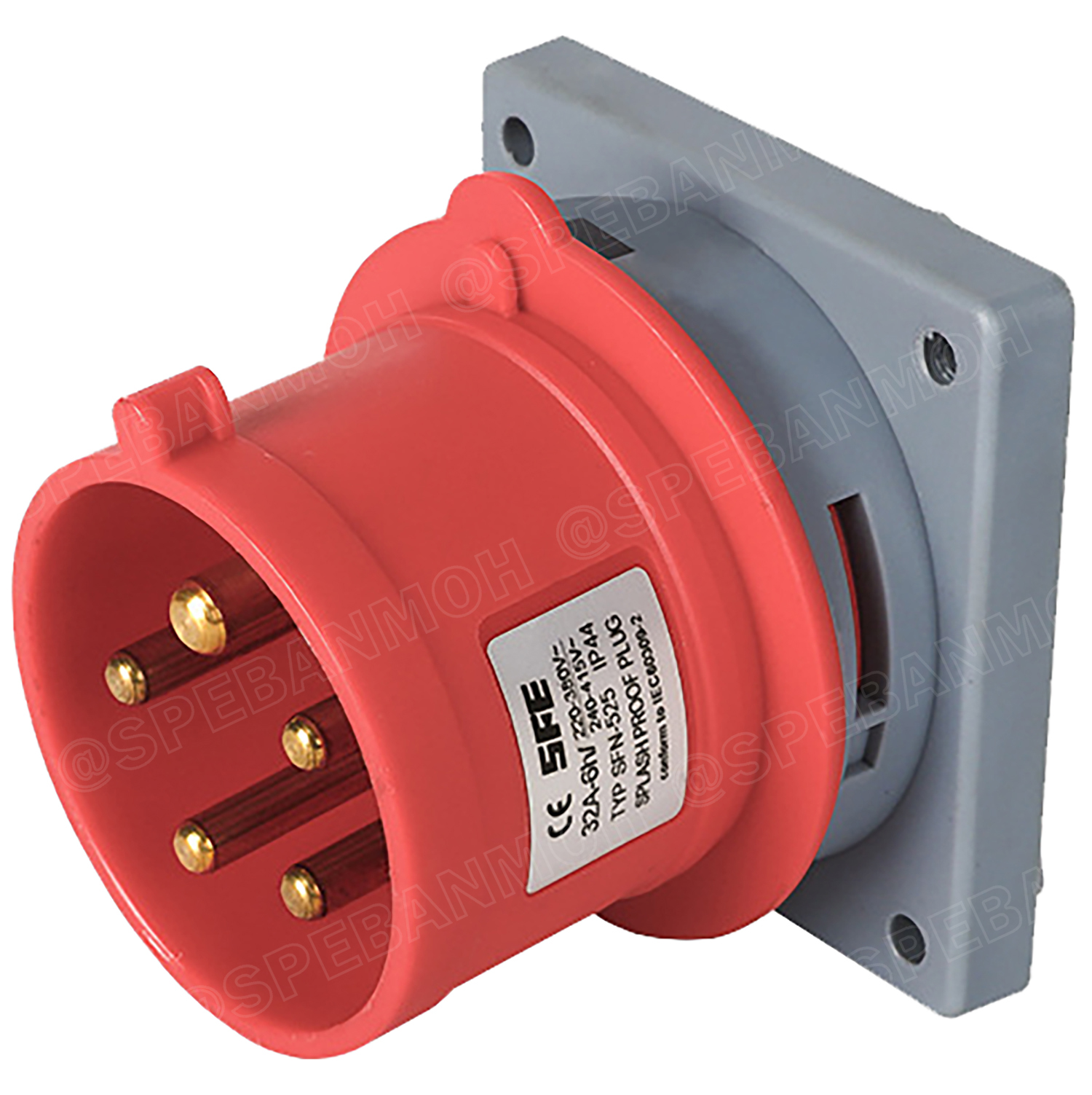 [ 1 ชิ้น ] SFN Power Plug IP44 ตัวผู้ติดแท่น Male Panel Mount ปลั๊กอุตสาหกรรม ขนาดใหญ่ กระแสสูง High current Male Panel Mount ขั้วต่อไฟฟ้าขนาดใหญ่ คอนเน็คเตอร์กันฝุ่น ระดับIP44