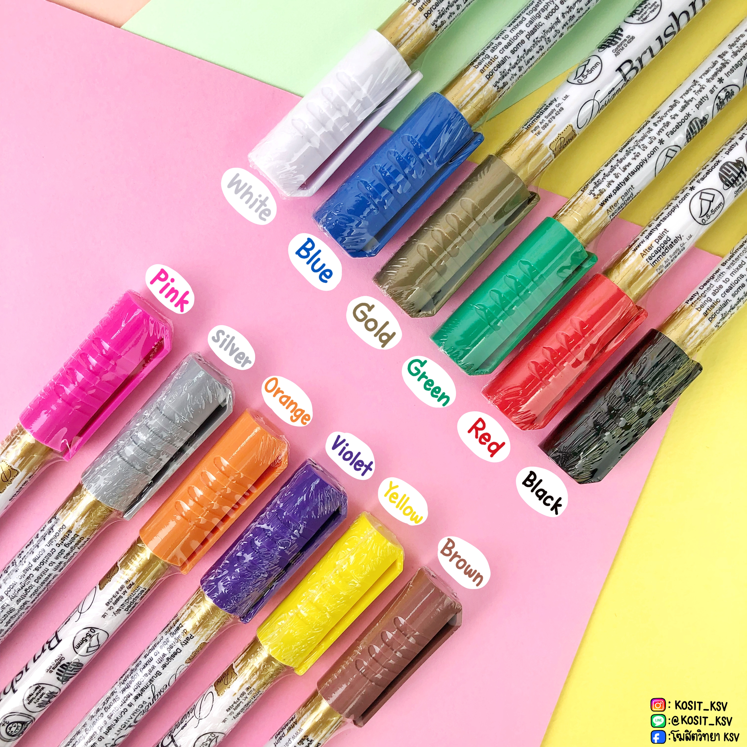 ปากกา สีอะคริลิค หัวบรัช ปากกามาร์คเกอร์ ปากกาเพ้นท์ Designer BrushMarker - PATTY ART