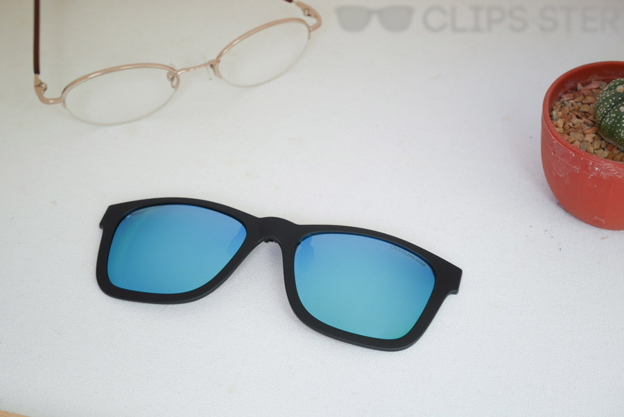 คลิปออนกันแดด Clipsster รุ่น Wayster O Signature Edition กรอบดำเลนส์ปรอทฟ้า