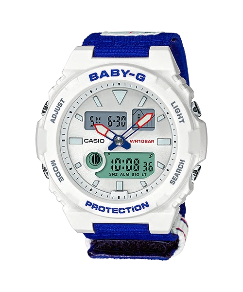 CASIO BABY-G รุ่น BAX-125-2ADR สีขาว สายน้ำเงิน สินค้าใหม่ ของแท้ รับประกันศูนย์ CMG Limited edition