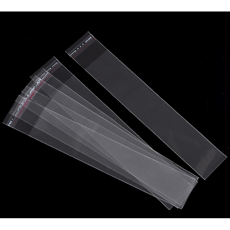 แพ็ค 200 ใบ ถุงแก้วใส่ปากกา/ช้อนกาแฟ/ขวดน้ำหอม ถุงพลาสติกใส OPP(ถุงแก้ว) ฝากาว กว้าง 3.5 ซม. ความยาวมี 3 ขนาด 14,16,20