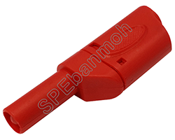 [ 2ชิ้น ] ปลั๊กกล้วย/บานานา (Banana plug )แบบสปริง BNN-018 สีแดง / RED