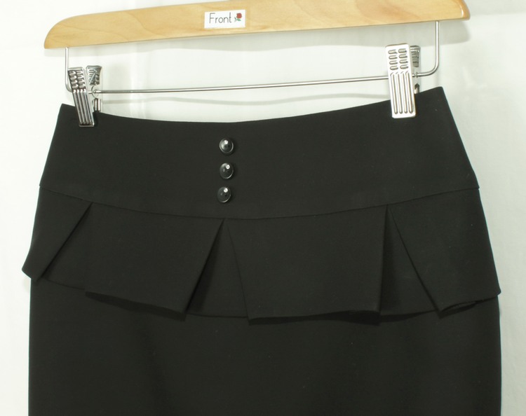 SK-170 กระโปรงแฟชั่น&ทำงาน ทรงสอบ ผ้าคอตต้อนญี่ปุ่นสีดำ