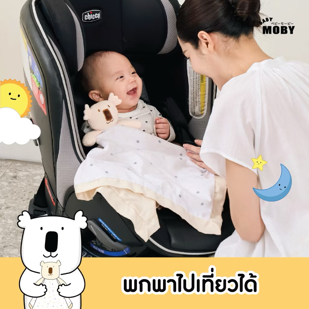 Baby Moby ผ้าห่มเด็กทารก (ขนาด 50x50 ซม.) จำนวน 1 ชิ้น/กล่อง