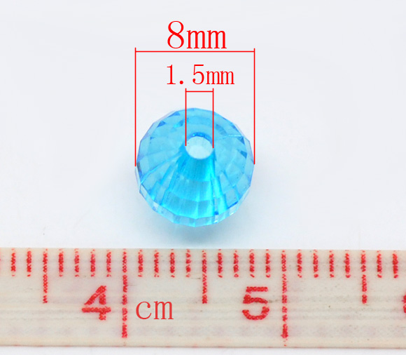 ลูกปัดอะครีลิคกลม คริสตัลสไตล์ ขนาด 8mm แพ็ค 100 เม็ด