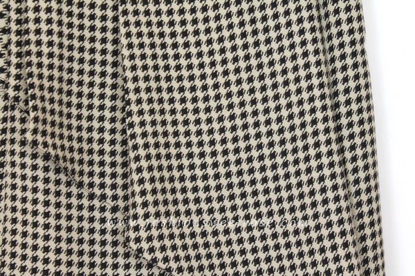 SK-407 กระโปรงแฟชั่น&ทำงาน ทรงสอบ ผ้า High-Twist พิมพ์ลายชิโนริโทนดำ