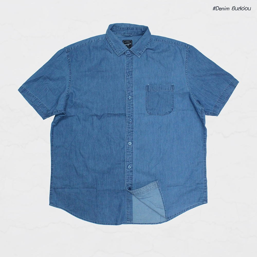 เสื้อเชิ้ตยีนส์ by Changyim 2XL-4XL สีอ่อน ผู้ชายอ้วน ไซต์ใหญ่