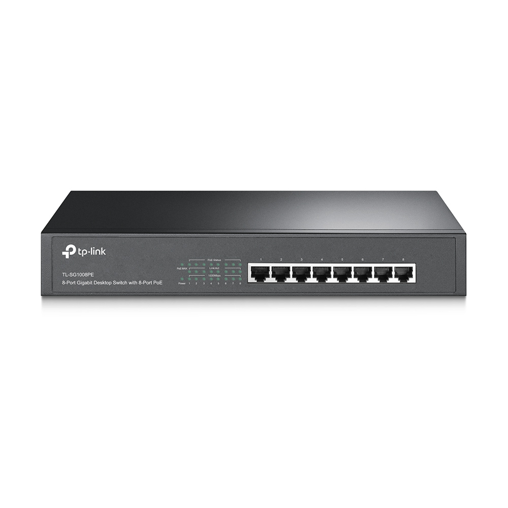 TP-Link 8-Port Gigabit Desktop/Rackmount Switch with 8-Port PoE TL-SG1008PE รับประกันตลอดอายุการใช้งาน