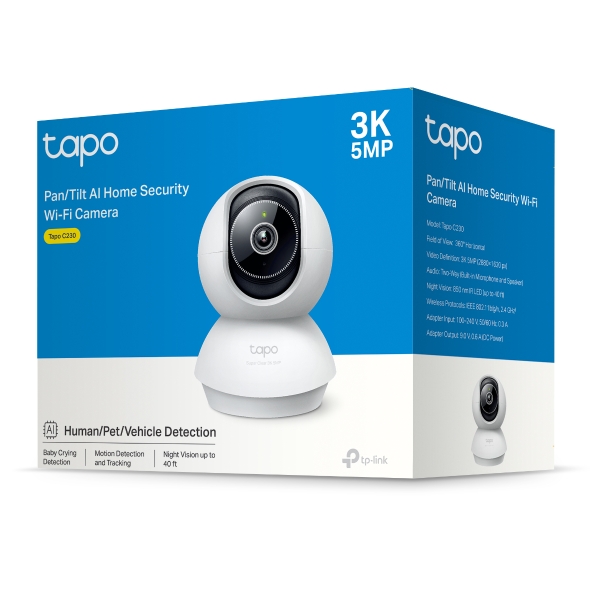 กล้องวงจรปิดไร้สาย TP-Link Tapo C230 Pan/Tilt AI Home Security Wi-Fi Camera