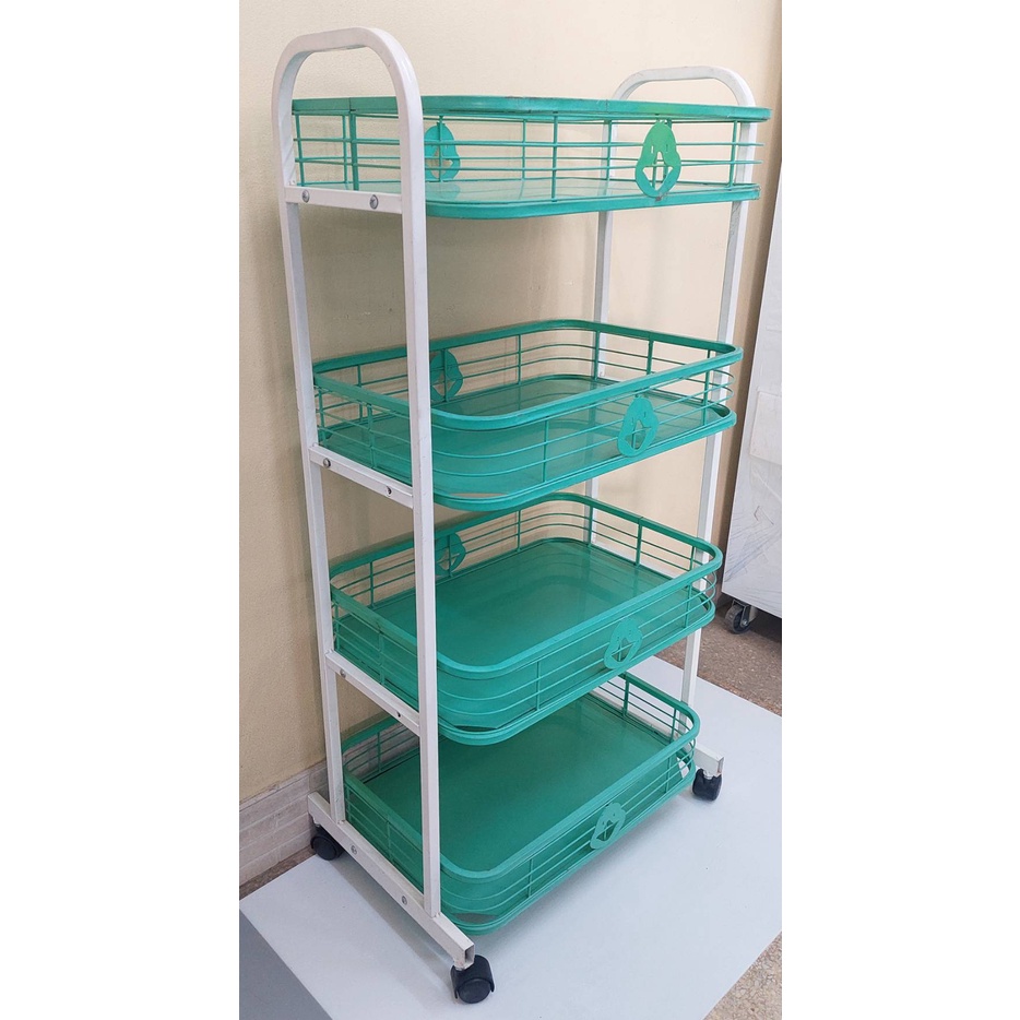 ชั้นวางอเนกประสงค์ รุ่นรั้ว 4ชั้น ขนาด 40x60x125cm. มีล้อเลื่อน ชั้นวางของ ชั้นวาง ชั้นใส่ของ ชั้นมีล้อเลื่อน