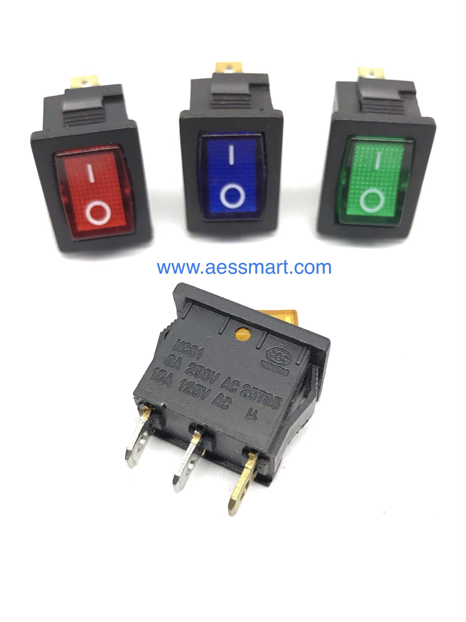 SWPWF220V : สวิตซ์ Power มีไฟ 220V,3P (คละสี)