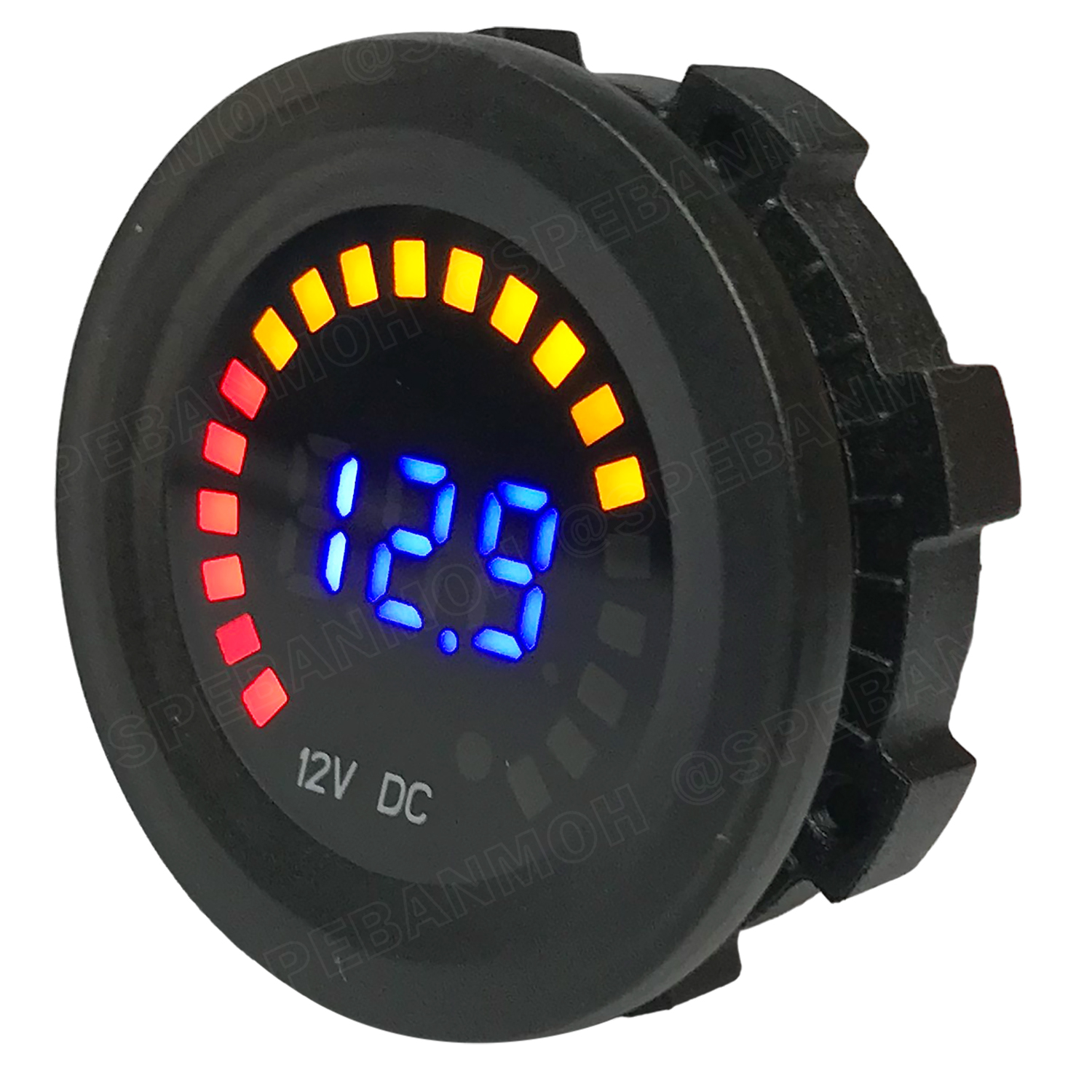 [ 1 ชิ้น ] WP-489A1 จอแสดงผลแรงดันกระแสตรง ขนาด 30mm กันน้ำ Waterproof IP65 วัดโวลท์แบตเตอรี่ 5V-15VDC 6V 12V 15V DC Volte Meter วัดแรงดันแบตเตอรี่ วัดเปอร์เซ็นต์แบต วัดสุขภาพแบต มอเตอร์ไซต์ รถยนต์ Colorful Screen 12V DC Digital Voltmeter With LED