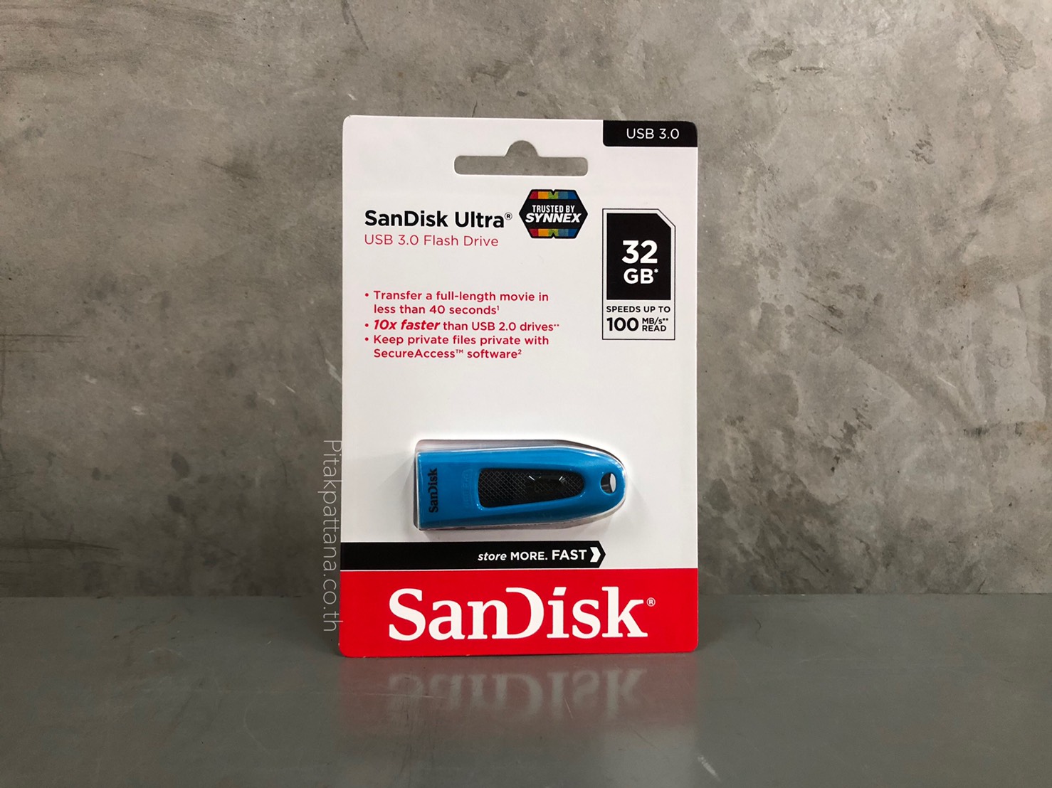 แฟลชไดร์ฟ SanDisk Ultra Fit™ USB 3.0 32GB สีฟ้า (SDCZ48) รับประกัน 5 ปี