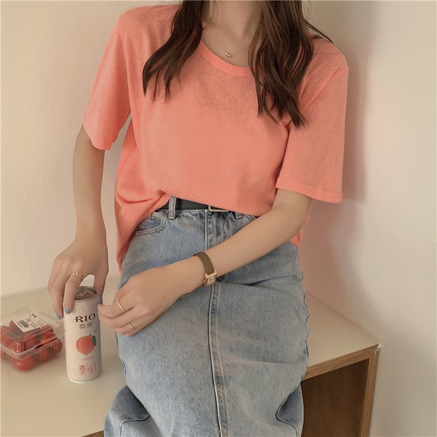 See-thought top เสื้อยืดซีทรูแขนยาว เกาหลี