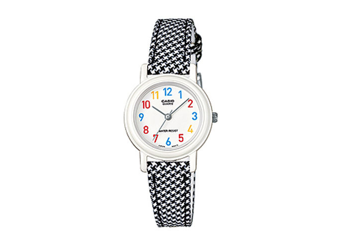 Casio รุ่น LQ-139LB-1BDF สีดำ ลายสก็อต สายผ้า เรือนเล็ก สินค้าของเเท้