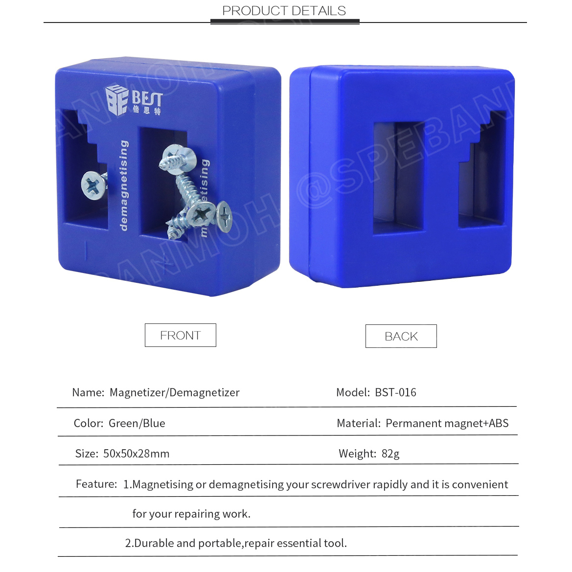 BST-016 อุปกรณ์เพิ่มแรงแม่เหล็ก Magnetizer Demagnetizer Degausser Tool ทำไขควงเป็นแม่เหล็ก ไขควงดูดน็อตได้ ตัวเพิ่มแรงแม่เหล็ก Magnetizer ตัวทำให้ปลายไขควงเป็นแม่เหล็ก Tool Rushed Magnet Demagnetization For Screwdriver Tips อุปกรณ์ทำแม่เหล็กและถอดแม่เหล็ก