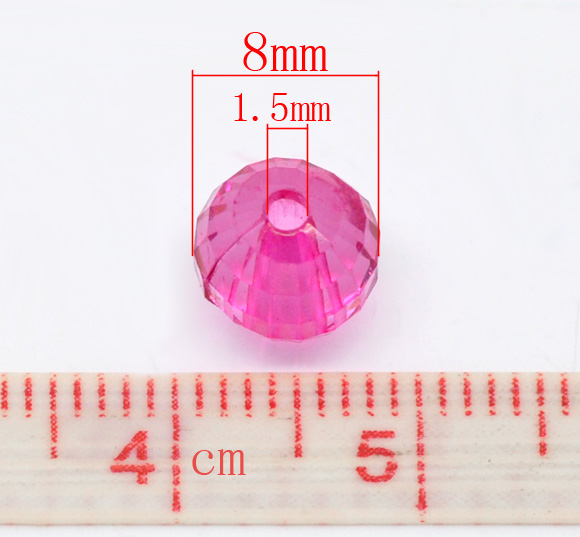 ลูกปัดอะครีลิคกลม คริสตัลสไตล์ ขนาด 8mm แพ็ค 100 เม็ด