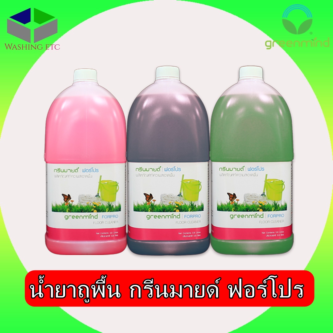 น้ำยาถูพื้น กรีนมายด์ ฟอร์โปร 3.8 ลิตร สูตรพิเศษ แห้งเร็วไม่ทิ้งคราบเหนียวตกค้าง ให้บรรยากาศหอมสดชื่น ( GREENMIND FORPRO Floor cleaner 3.8 L )