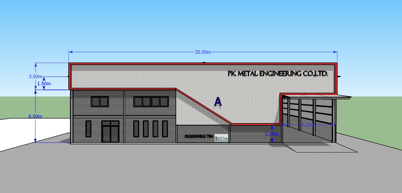 แบบ3Dโกดังสำเร็จรูปพร้อมสำนักงานแจกฟรี