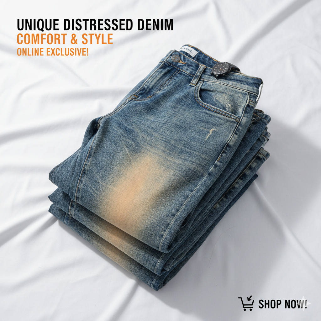 ยีนส์ไซส์ใหญ่ชาย (Big Size) ผ้ายืดพิเศษ | ทรงสลิม ฟอกวินเทจ | #JL009