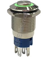 GQ16H-E11-DZ สวิทช์เหล็ก กดติด-กดดับ หัวนูน220V GRN