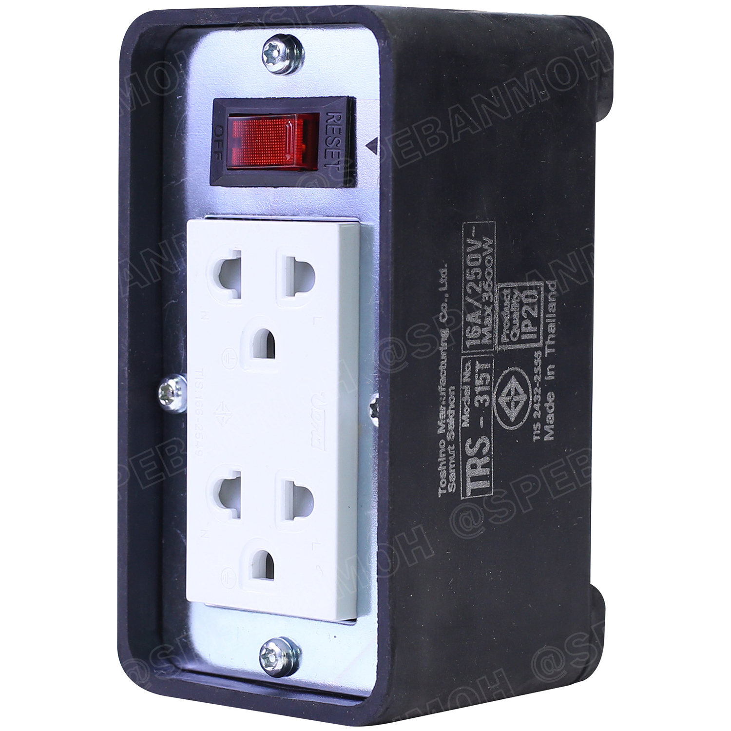 TRS315T-20M สายไฟ ยาว 20 เมตร ปลั๊กยาง Toshino TRS 315T 20M ยาว 20เมตร ปลั๊กพ่วง Toshino ปลั๊กไฟ Toshino ปลั๊กไฟยาง TR-315T 3 x 1.5 sq.mm.บล็อกยาง ปลั๊กไฟสนาม ยางพารา ทนต่อแรงกระแทก ทนแรงกระแทก ปลั๊กไฟ ภายนอก บล็อกต่อสายไฟทำจาก ยางพารา พร้อมเต้ารับ เต้าเส
