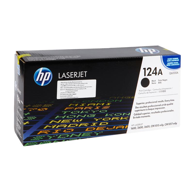 ตลับหมึกแท้ โทนเนอร์ HP 124A Black Original LaserJet Toner Cartridge Q6000A