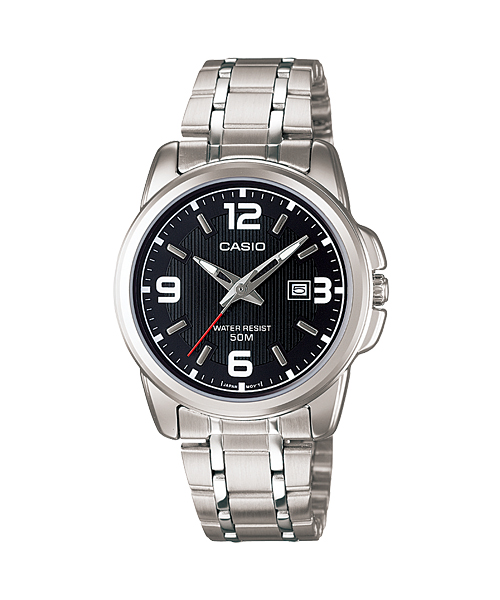 CASIO Standard รุ่น LTP-1314D-1AVDF สีเงิน หน้าปัดดำ สายสแตนเลส สินค้าของเเท้ รับประกันศูนย์ CMG