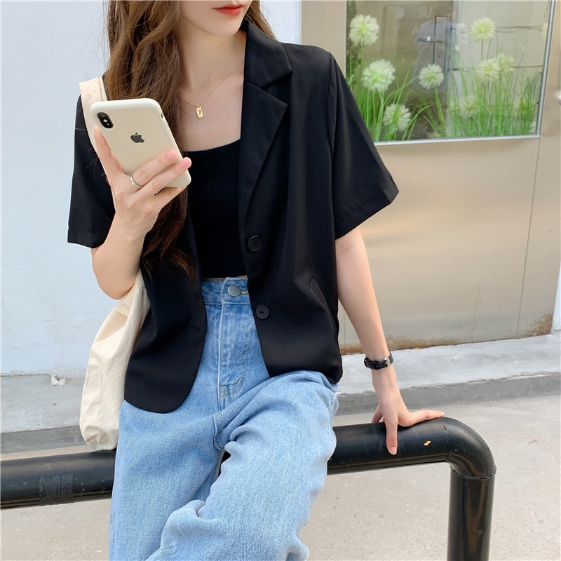 Summer mini blazer - เสื้อคลุมเบลเซอร์มินิ แขนสั้น