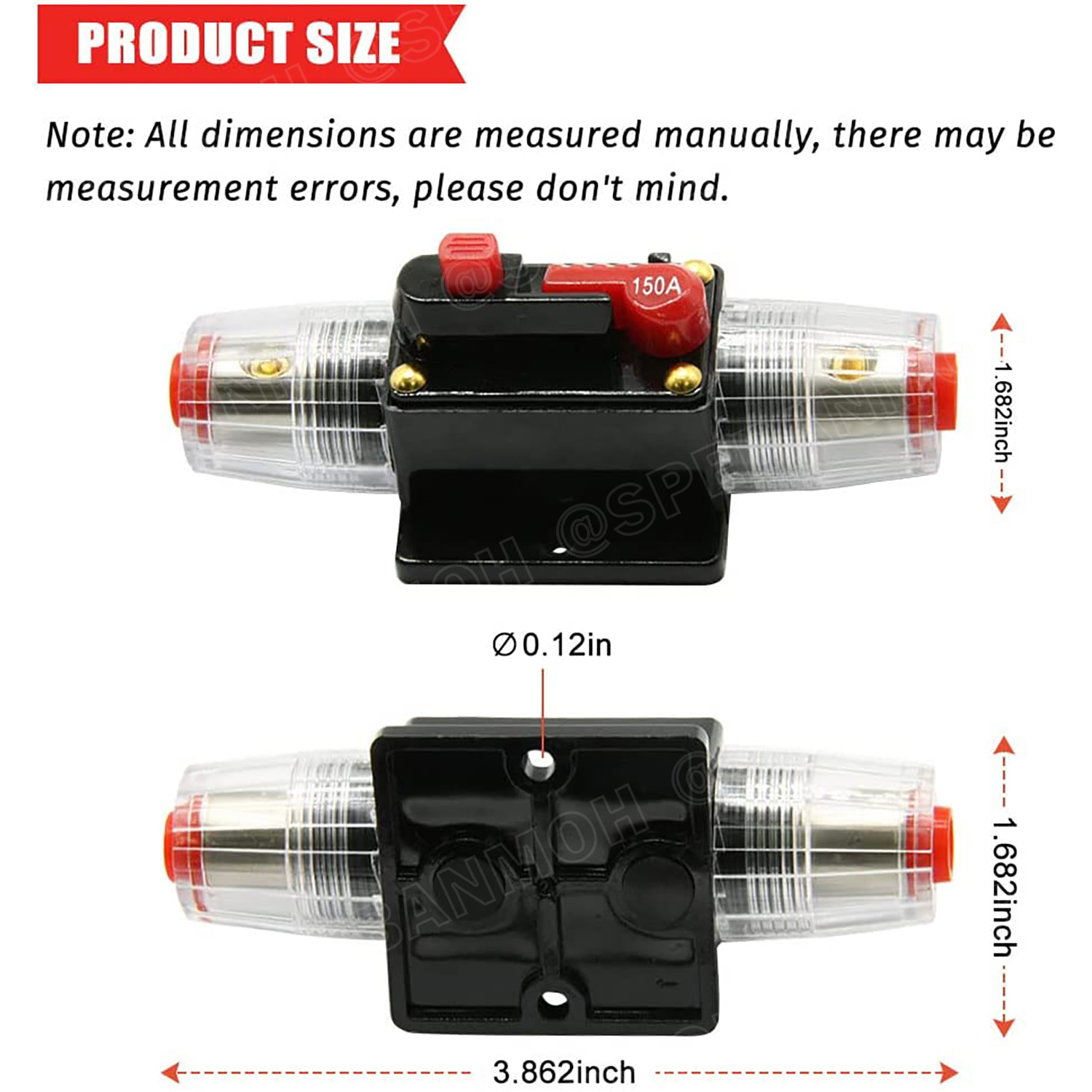 [ 1ชิ้น ] CB-01 50A กระบอกฟิวส์รถยนต์ แบบเบรคเกอร์ 50แอมป์ 12V 24V DC Breaker Automotive Fuse เข้า 1 ออก 1 Auto Fuse Car Amplifier ฟิวส์รถยนต์ เครื่องเสียงรถยนต์ กระบอก กระบอกฟิวส์รถยนต์ ฟิวส์ซับบ๊อก ฟิวส์เครื่องเสียง Car Audio Inline Circuit Breaker
