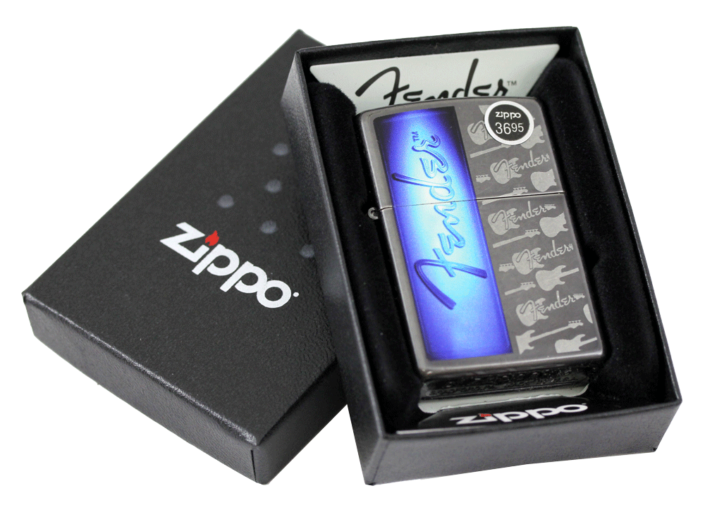 Zippo 28959 Fender Guitar Gray Dusk Laser Engrave