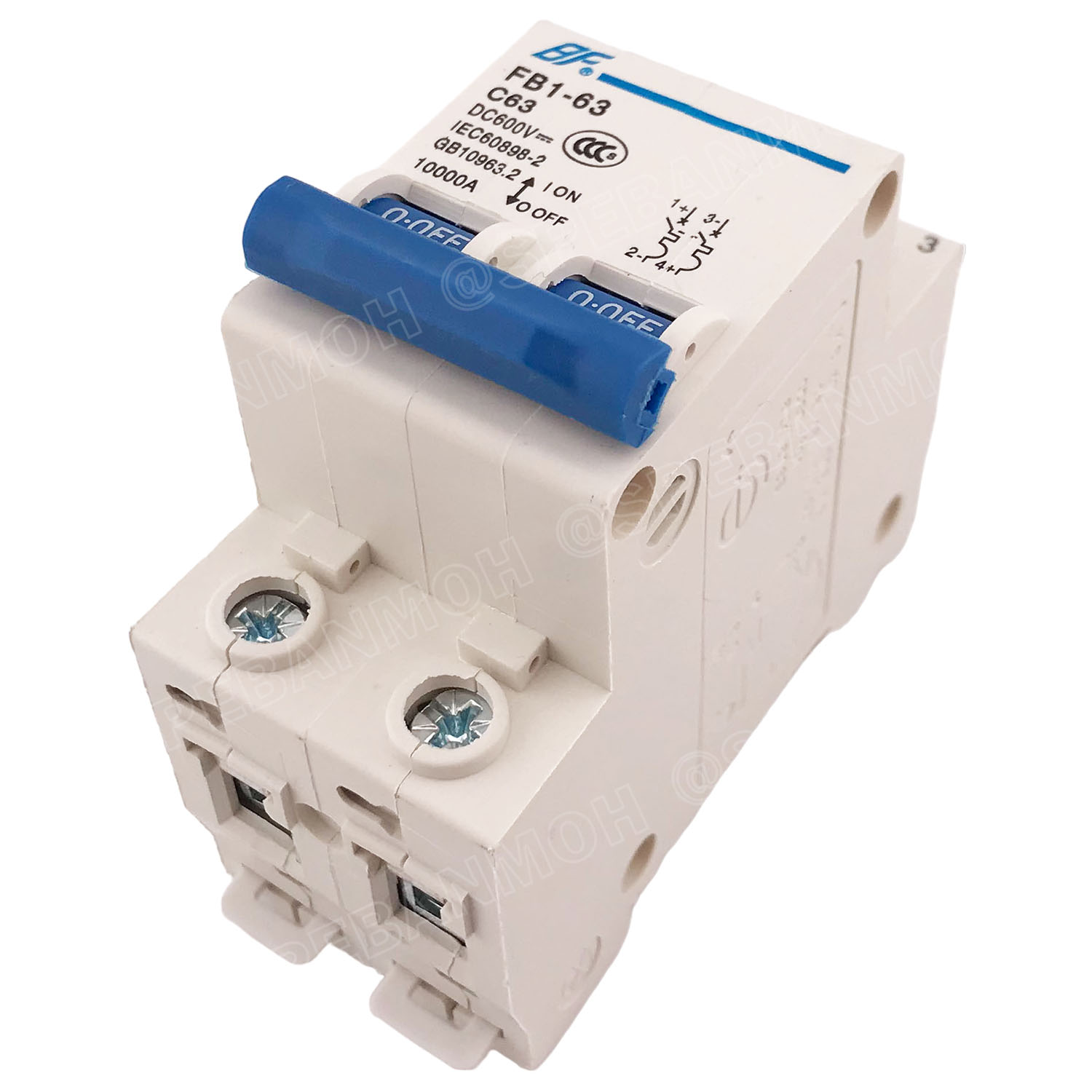 [ 1ชิ้น ] FB1-63-2P 63A BF เบรกเกอร์ ดีซี 2P 63แอมป์ 2Pole DC Breaker 600 VDC DC Circuit Breaker 2P สำหรับงาน solar cell เบรกเกอร์ไฟฟ้าโซลาร์เซลล์ DC ป้องกันกระแสเกิน ใช้ได้กับไฟฟ้ากระแสตรง DC เบรกเกอร์ 2โพล Solar Breaker เซอร์กิตเบรกเกอร์ MCB Breaker