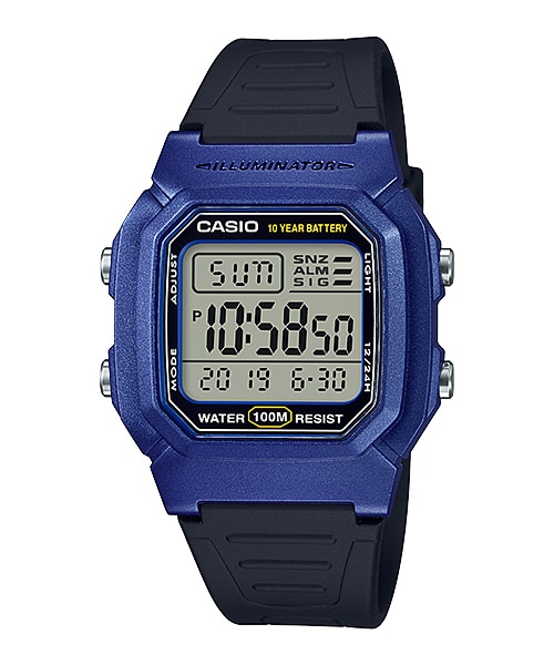 CASIO Standard รุ่น W-800HM-2AVDF สีน้ำเงิน สายดำ สินค้าใหม่ ของแท้ รับประกันศูนย์ CMG 1 ปี