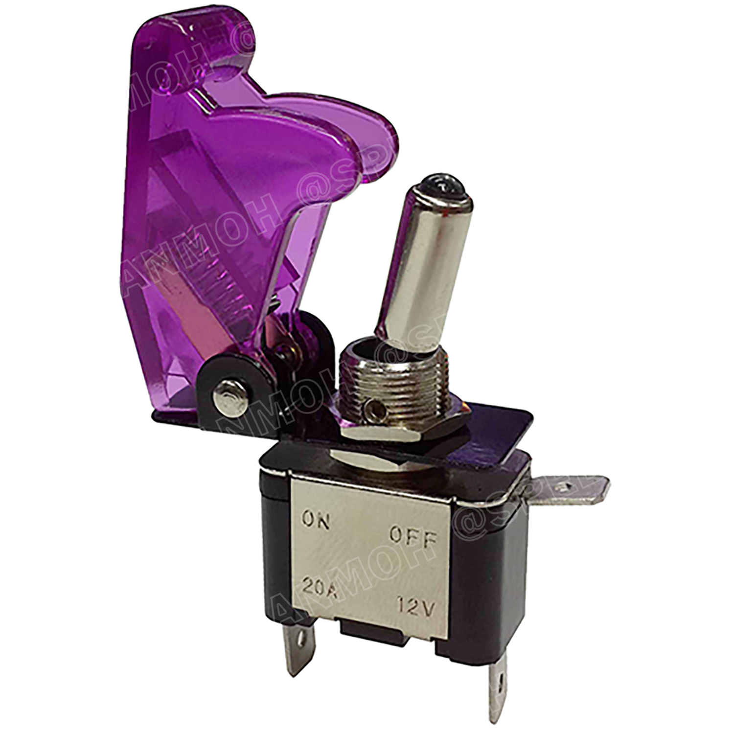 [ 1 ตัว ] ASW-07D ม่วง Purple สวิทช์เครื่องบิน 12V 12V Toggle Switch ON-OFF 12V 20A สวิทช์เครื่องบิน ทนกระแสไฟสูง ใช้สำหรับไฟ12V สวิท เครื่องบิน 3 ขา แบบโยก เปิด-ปิด 12V เจาะฝัง ทนกระแสสูง 12V20A สวิทโยก มีไฟ สวิทช์ โยก ฝาครอบ