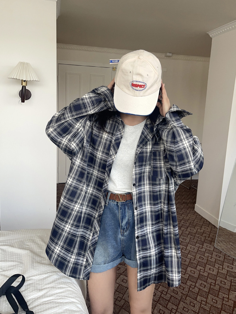 NEW GRID oversize shirt เชิ้ตลายสก็อต