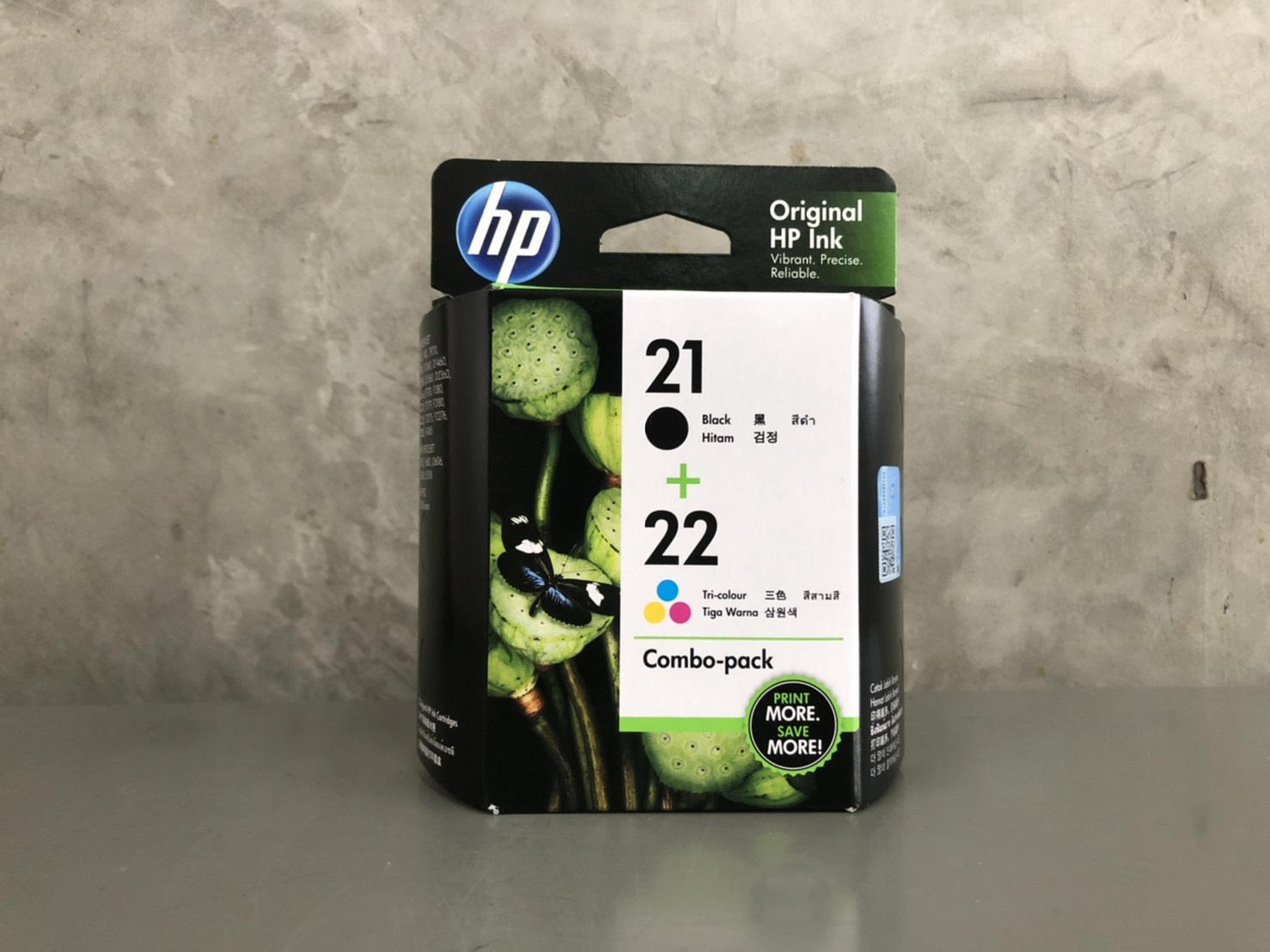 HP 21Black+22Tricolor ตลับหมึกแท้อิงค์เจ็ท สีดำ+3สี ของแท้ Inkjet Cartridge (CC630AA) แท้จากศูนย์