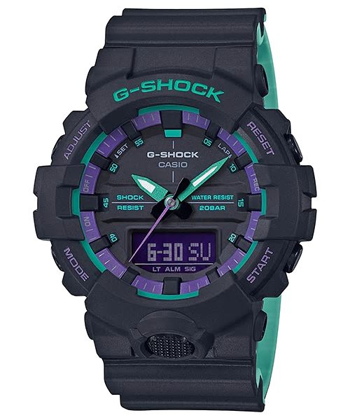 CASIO G-SHOCK ร่น GA-800BL-1ADR สีดำ ฟ้า สายทูโทน สินค้าใหม่ ของแท้ รับประกันศูนย์ CMG