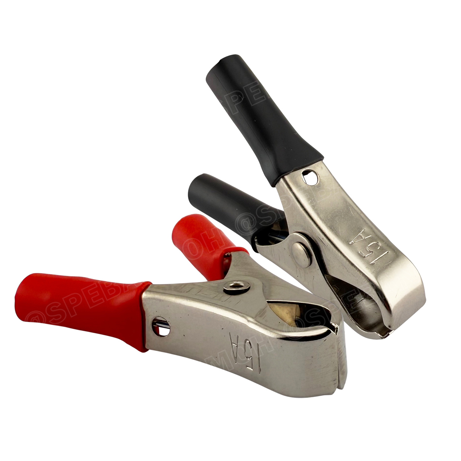 [ 1ชุด/ดำ1แดง1 ] AL-003 ปากคีบ ยาว 2นิ้ว 15A ปากคีบเหล็ก ชุบสารกันสนิม ดำ-แดง ปากคีบแบตเตอรี่ ดำแดง คีมคีบแบต ขนาดเล็ก 4นิ้ว Alligator Clip เข้าสายแบบบีบ ปากคีบจระเข้ ปากคีบแบตเตอรี่ ปากคีบขั้วแบต ปากคีบดำแดง คีมหนีบขั้วแบต