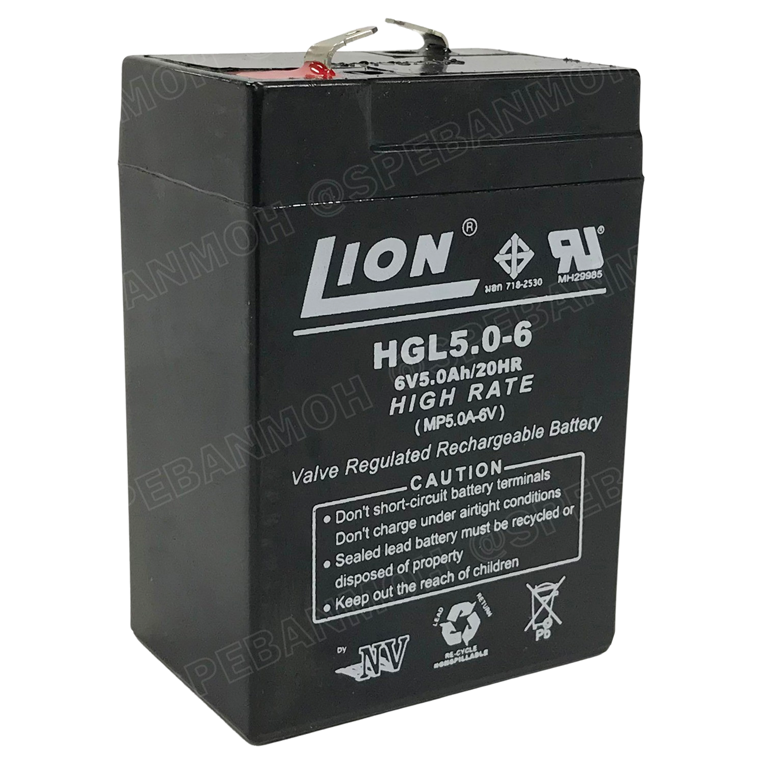 HGL5.0-6 Lion Battery 6V 5A แบตเตอรี่แห้ง สำรองไฟ 6V 5.0Ah Lion แบตเตอรี่เอ็นวี แบตเตอรี่ Lion แบตแห้ง Lion แบต UPS ไฟฉุกเฉิน ระบบเตือนภัย แบตเครื่องสำรองไฟ แบตไฟฉุกเฉิน แบตUPS แบตเตอรี่แห้ง Lion Valve Regulated Lead Acid Battery แบตเตอรี่ชนิดแห้ง ไม่ต้อง