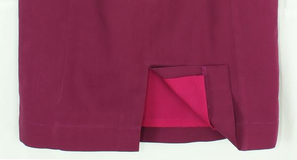 SK-127 กระโปรงแฟชั่น&ทำงาน ทรงสอบ ผ้าคอตต้อนญี่ปุ่น สีม่วง พร้อมโบว์คาดเอว