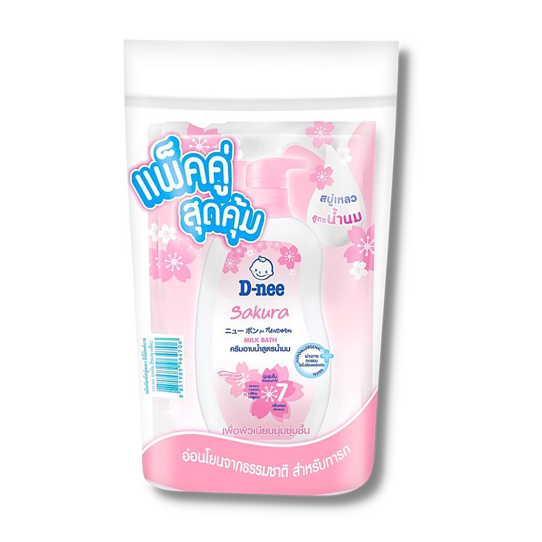 D-nee ดีนี่ออร์แกนิค สบู่เหลวอาบและสระ ถุงเติมขนาด 350 มล แพ็ค 2 ถุง