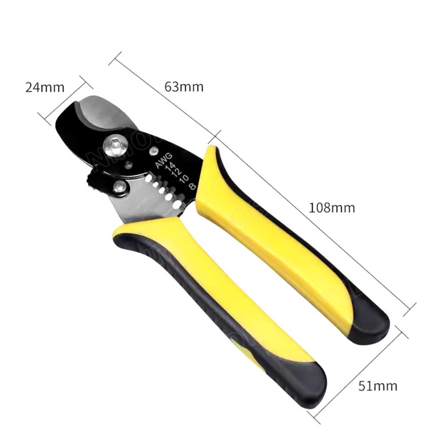 [ 1 ชิ้น ] HS-065 คีมอเนกประสงค์ 2 in 1 ตัดสาย ปลอกสาย 14-8 AWG ตัด ปลอกสายไฟ คีมปอกสายไฟ คีมตัดสายไฟ Cutting Stripping Plier คีมตัด+ปอก เครื่องมือช่าง
